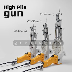 Pistola per tufting a pelo lungo DUO Pro \ Pile gialle tagliate e ad anello \ Macchina per tufting 2 in 1 \ Strumenti per tufting di tappeti fatti a mano \ Macchina per tufting a pelo lungo