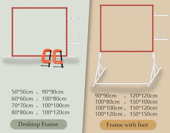 12 Size Tufting Frame With Foot for Tufting Gun Desktop Frame Trong and  Stable Wood Frame for Rug Tufting 