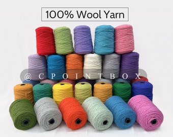 1000g \ 2.1 lb 100% Wool Yarn Cones for Tufting gun, 3ply Rug New Zeeland Yarns , Tufting Yarns Handmade Specialty Carpet Yarns