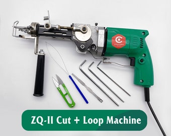 New ZQ-II Cut Pile + Loop Pile Tufting Gun + Gift (150X150cm Monks Cloth), Tufting Machine Set