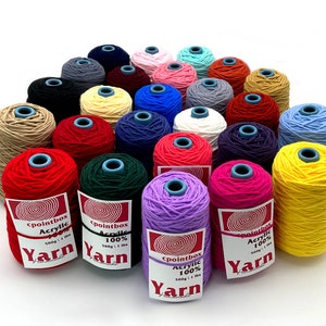 Filato per tappeti da 400 g \ 0,9 libbre, filato per tufting n. 1-70 + coni per pistola per tufting / ago per punzonatura Filato acrilico filato per tappeti fatto a mano
