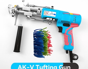 New AK-V Silent Tufting Gun Cut Pile + Loop Pile Tuft Gun \ Light Blue Tufting Machine \Rug tuft gun