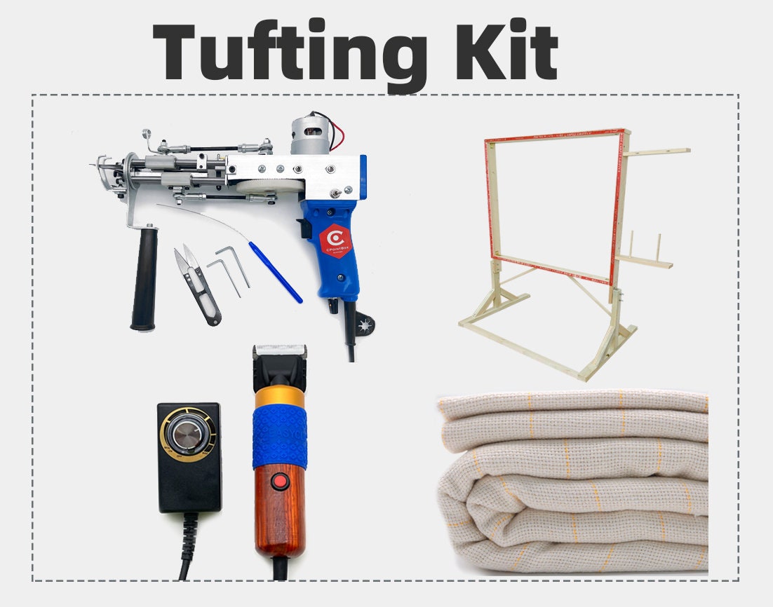 Tufting Gun Kit, 2 in 1 Rug Gun Cut Pile and Loop Pile Rug Tufting Gun Kit,  Electric Carpet Rug Gun, Rug Maker Machine with Yarn Tufting Cloth Backing  Cloth Tools Kit