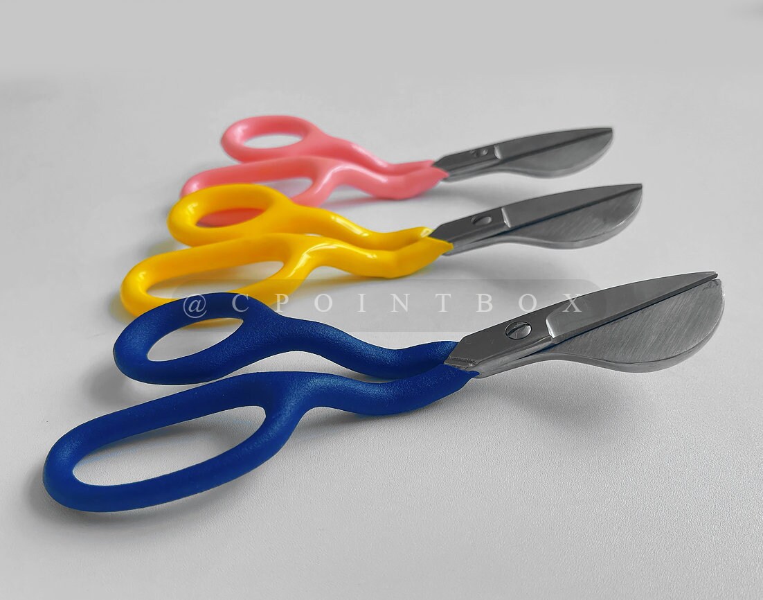 7インチ ダックビル はさみ タフティングカーペット用、ブルー/ピンク