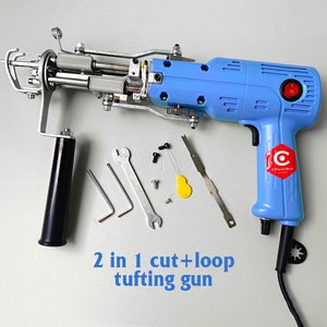 THE DUO Cut & Loop Pile Tufting Gun 2 in 1 Tufting Machine Carpet Tufting  Tools Blue Color Machine 