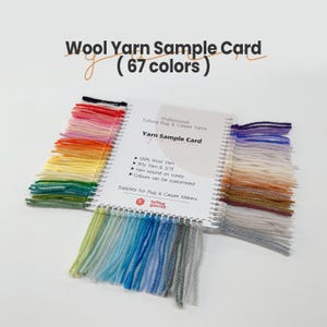 Carta de colores de hilo 100 % lana, hilo de Nueva Zelanda para alfombras de 3 capas, 67 colores de hilos para tufting