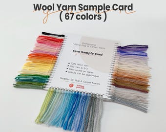 Garnfarbkarte 100% Schurwolle Garn , 3fädiges Teppich Garn aus Neuseeland Wolle , 67 Farben Tufting Garne