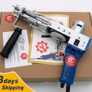 May include: A blue and white electric heat sealing tool with a black handle and a red trigger. The tool is in a cardboard box with a white label that says "CPOINTBOX".