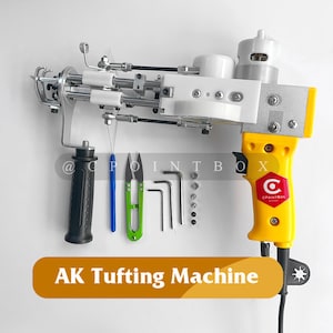 New Yellow AK-I \ AK-II Cut Pile Loop Pile Tufting Gun + 150x150cm Tufting Cloth With Yellow\Green Guidelines Set \ Tufting Machine Kit