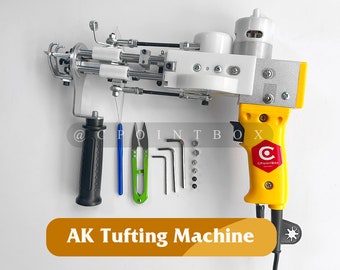 New Yellow AK-I \ AK-II Cut Pile Loop Pile Tufting Gun + 150x150cm Tufting Cloth With Yellow\Green Guidelines Set \ Tufting Machine Kit