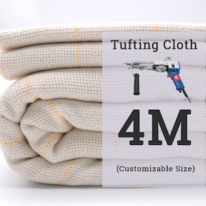 4M \ 157" Width Tufting Cloth, Monks Cloth With Yellow Guidelines For Tufting Gun Tufting Fabric