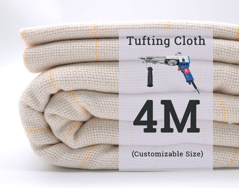 4M 157 Width Tufting Cloth, Monks Cloth With Yellow Guidelines For Tufting Gun Tufting Fabric image 1