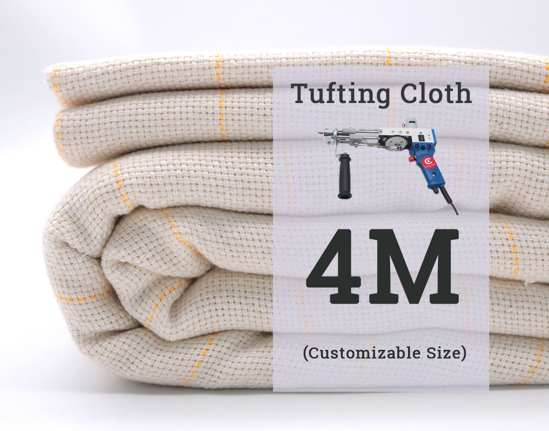 4M 157 Width Tufting Cloth, Monks Cloth With Yellow Guidelines for