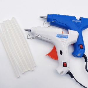 Kit \ 60W Hot Melt Glue Gun + 10pcs 11X190mm Glue Sticks for Tufting Rug / Handcrafted / Ceramics / Fabrics / Paper / Plastic / Wood