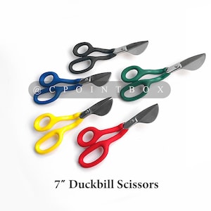 7“ Duckbill Scissors for Carpet \ Rug，Duckbill Napping Shears for Handmade Rug