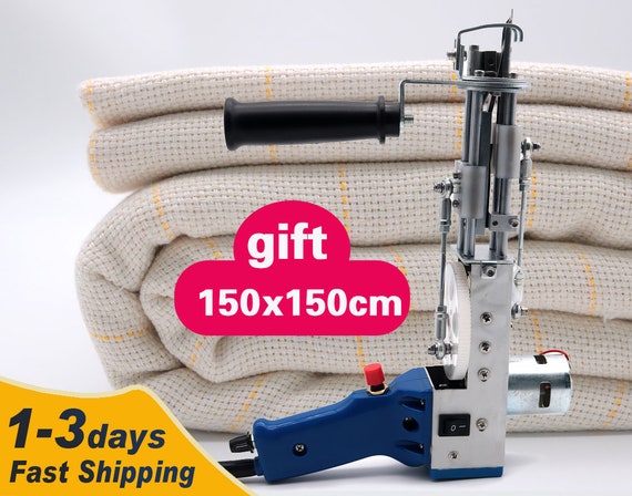 Kit Cut Pile Tufting Gun 150x150cm Monks Cloth With Yellowgreen Guidelines  Set Tufting Machine Set 