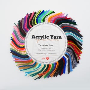 90-Color Acrylic Yarn Sample Card (8-Ply) | Soft Chunky Yarn for Tufting, Blankets, Crochet | Color Swatch Set