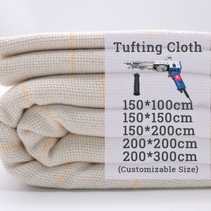 60 In1.6 Yard150cm Tufting Cloth, Monks Cloth With Yellow Guidelines For Tufting Gun Tufting Fabric image 1