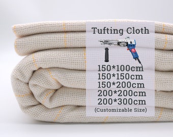 60 In\1.6 Yard\150cm Tufting Cloth, Monks Cloth With Yellow Guidelines For Tufting Gun Tufting Fabric