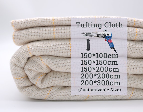 60 In\1.6 Yard\150cm Tufting Cloth, Monks Cloth With Yellow Guidelines For Tufting Gun Tufting Fabric
