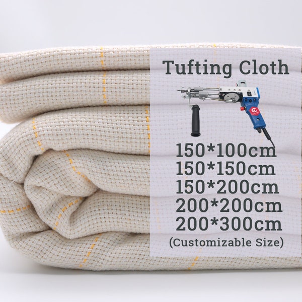 60 In\1.6 Yard\150cm Tufting Cloth, Monks Cloth With Yellow Guidelines For Tufting Gun Tufting Fabric