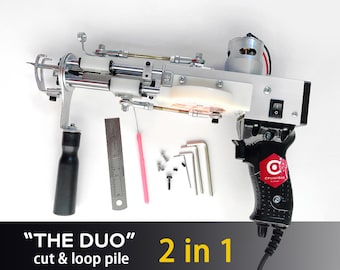 THE DUO  Cut & Loop Pile Tufting Gun \ 2 in 1 Tufting Machine \ Carpet Tufting Tools \ Black Color Machine