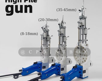 La pistola de mechones de pelo alto DUO Pro \ Blue Cut & Loop Pile \ Máquina de mechones 2 en 1 \ Herramientas de mechones de alfombras hechas a mano \ Máquina de pelo largo