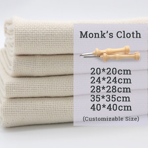 8 Size Monks Cloth \ Punch Needle Fabric \ Tufting Cloth -20x20\24x24\28x28\30x30\35x35\