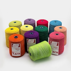 200g \ 0.45 lb 100% Wool Yarn Cones for Tufting gun,Rug Merino Yarns , 80 Color Tufting Yarns Handmade Weaving Crochet Knitting