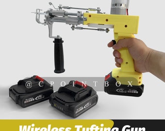 New Wireless Tufting Gun 2-in-1 Cut Pile and Loop Pile Hand Rugs Tool Tuft Machine (Yellow)
