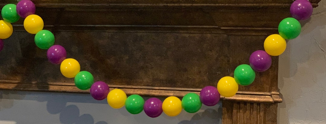 Mardi Gras Bead Garland Outdoor Indoor Jumbo - Etsy