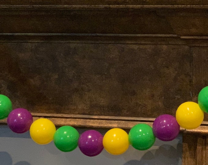 Mardi Gras Jumbo Bead Garland Heavy Duty Commercial Grade Mardi Gras