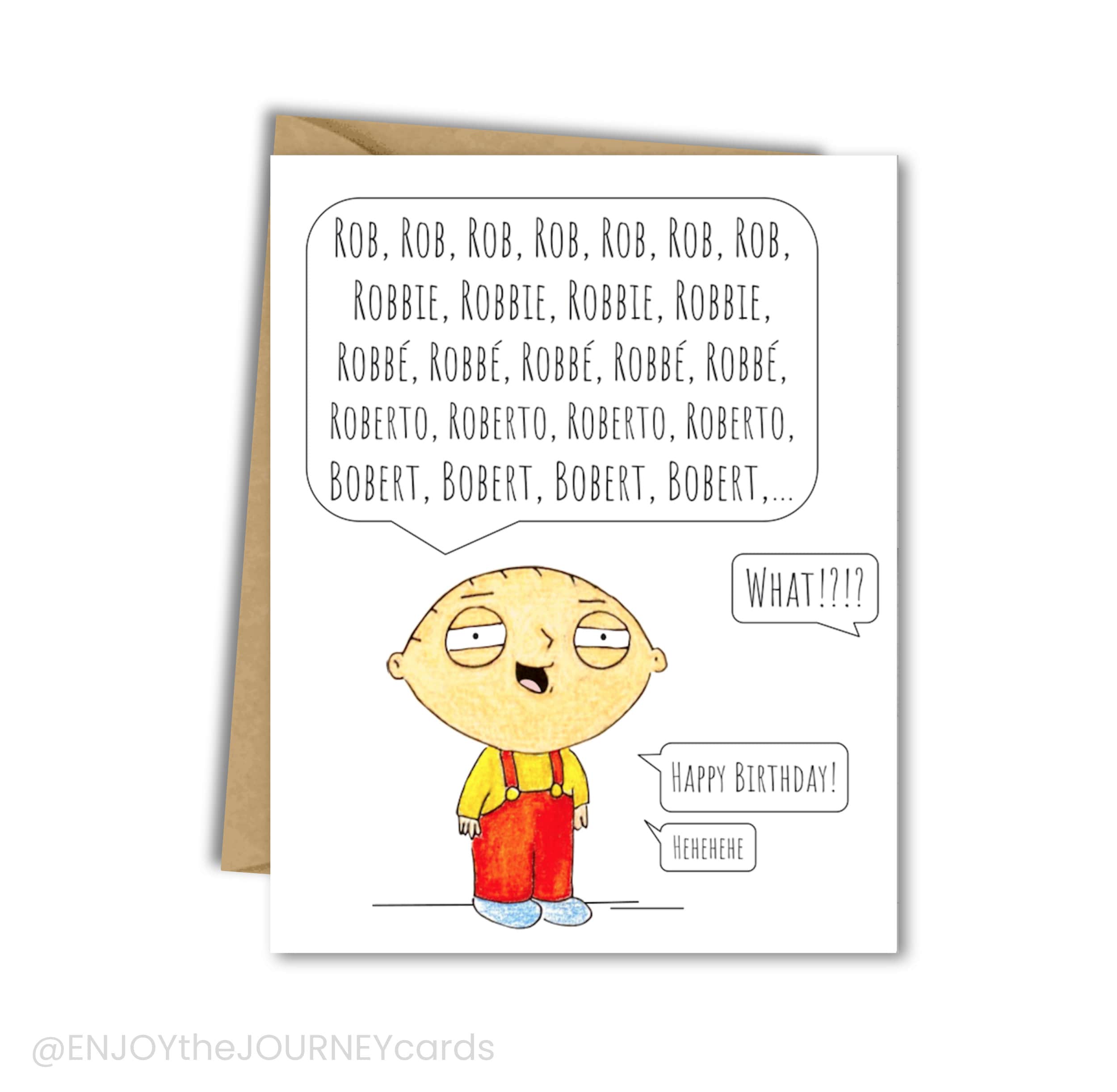 Family Guy Stewie Birthday Card Funny Personalized Birthday Etsy