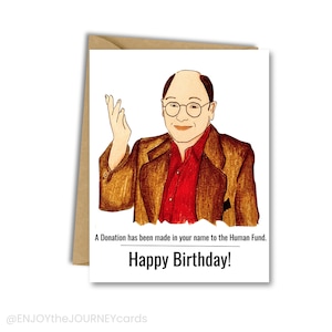 Seinfeld Verjaardagskaart, George Costanza Grappige Verjaardag Lege Wenskaart