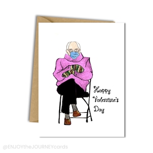 Valentijnsdag Bernie Sander wanten meme lege wenskaart, Happy Valentine&#39;s Day Bernie wanten februari lege wenskaart