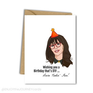 Carte d’anniversaire de nouvelle fille, carte d’anniversaire Jessica Day 'Darn Tootin' Fun', carte de vœux vierge pour joyeux anniversaire de nouvelle fille