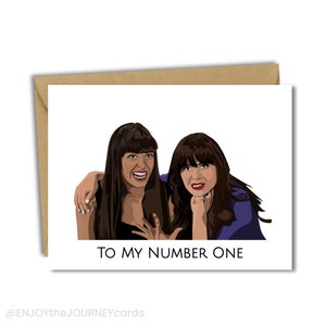 Jess e Cece Best Friend Card, New Girl Blank Friend Card