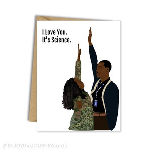 Janine and Gregory Valentine&#39;s Day Card; Abbott Elementary quote Valentine&#39;s Card