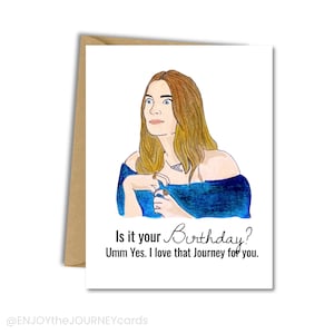 Tarjeta de cumpleaños de Schitts Creek, tarjeta de felicitación en blanco de feliz cumpleaños de Alexis Rose, 'I Love That Journey For You' Tarjeta de cumpleaños de Alexis Rose