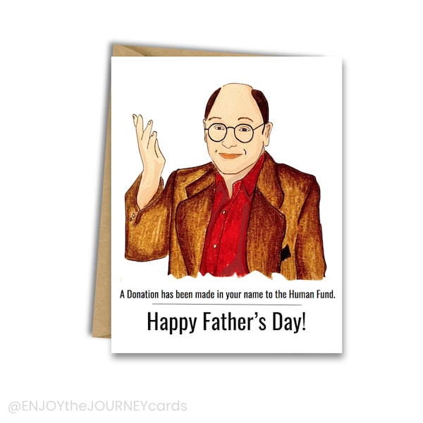 Seinfeld Father's Day Card, George Costanza Funny Father's Day Blank Greeting Card