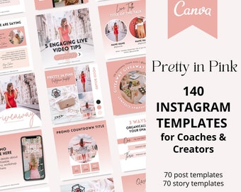 pink instagram post template, Engagement Instagram Posts, Gradient Social Media, Pink Instagram Branding, Instagram story templates