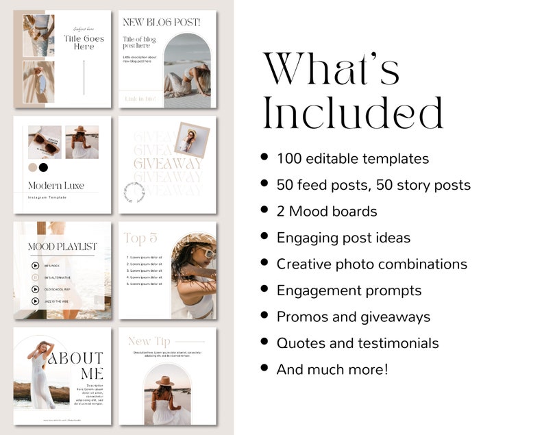 White Luxe Instagram Template Luxury Canva Templates Chic - Etsy