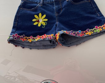 Embroidered Jean Shorts - Etsy