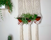 Bohemian plant hanger. 3 x macrame wooden plant hanger. Handmade triple house plant hanger. Ray s Macrame s Boutique