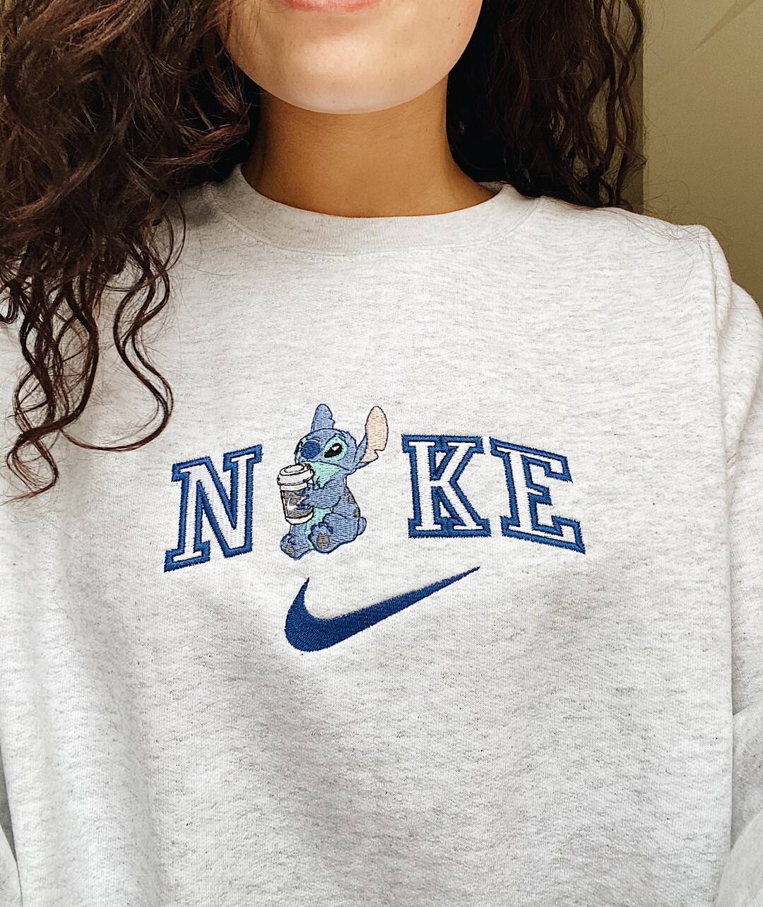 Vintage Embroidered Nike Lilo Stitch Sweatshirt Etsy