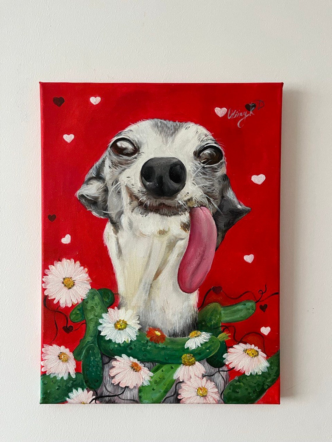 Portrait of a Pet From a Photo Oil Painting on Canvas Dog Cat Etsy