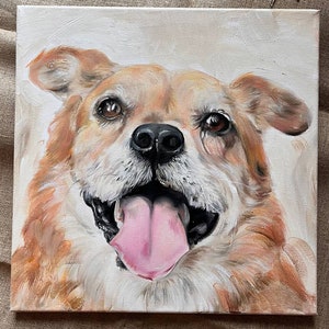 Custom Pet Portraits Painting Dog Portraits Dog Painting -Oil Painting on Canvas Handmade Pet Portrait Custom Dog Portrait Father's Day Gift