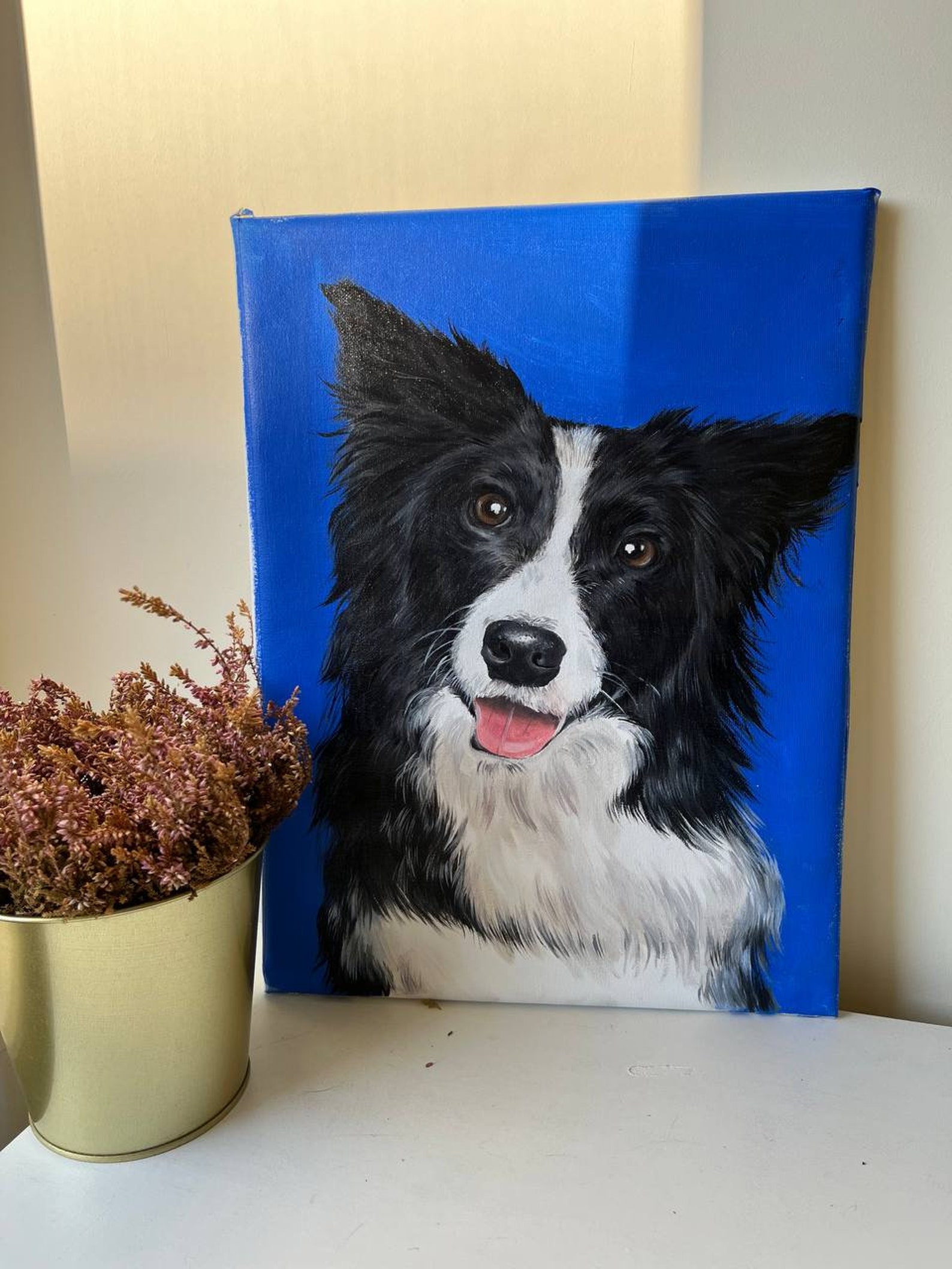 Portrait of a Pet From a Photo Oil Painting on Canvas Dog Cat Etsy