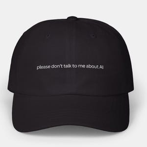 No me hables de IA, gorra tecnológica divertida, gorra con humor para programadores, gorra bordada para papá, regalo sarcástico para nerds, gorra para introvertidos