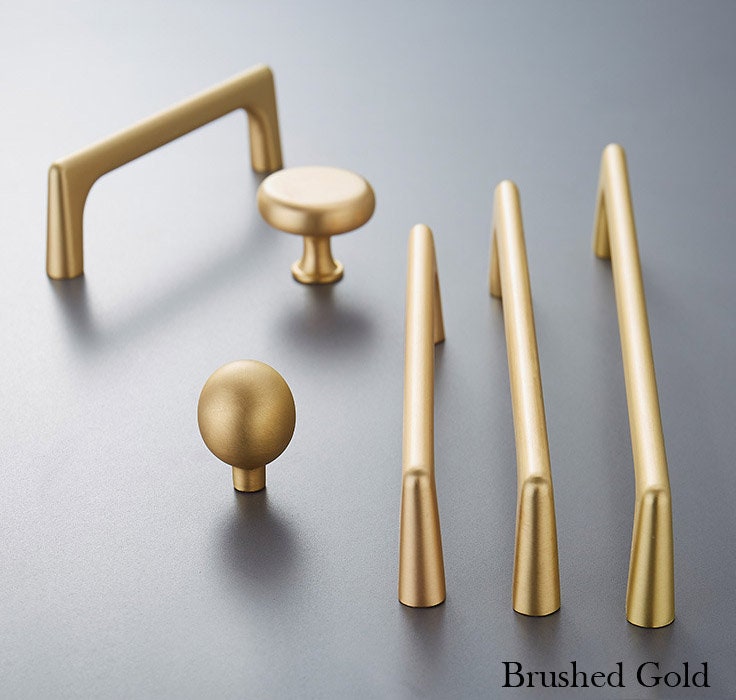 Cepillo níquel cocina gabinete puerta tire de las manijas oro | Etsy